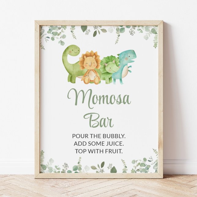 Poster Dinosaures mignons, T-Rex, Jurassique, Momosa Bar (Créateur téléchargé)