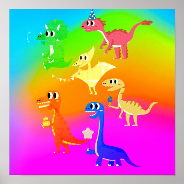 Poster dinosaures sauvages (Devant)