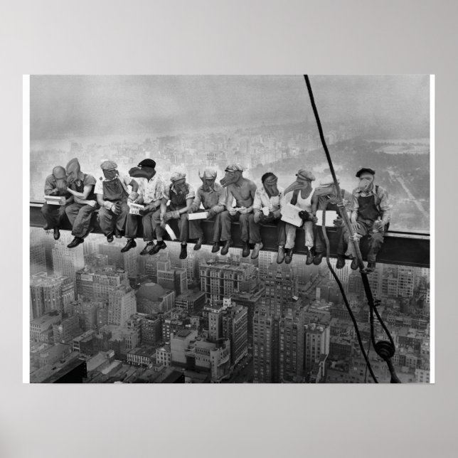 Poster Dinosaures sur un gratte-ciel (Devant)