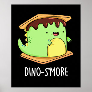 Poster Dinosmore Funny Dinosaur Pun Dark BG