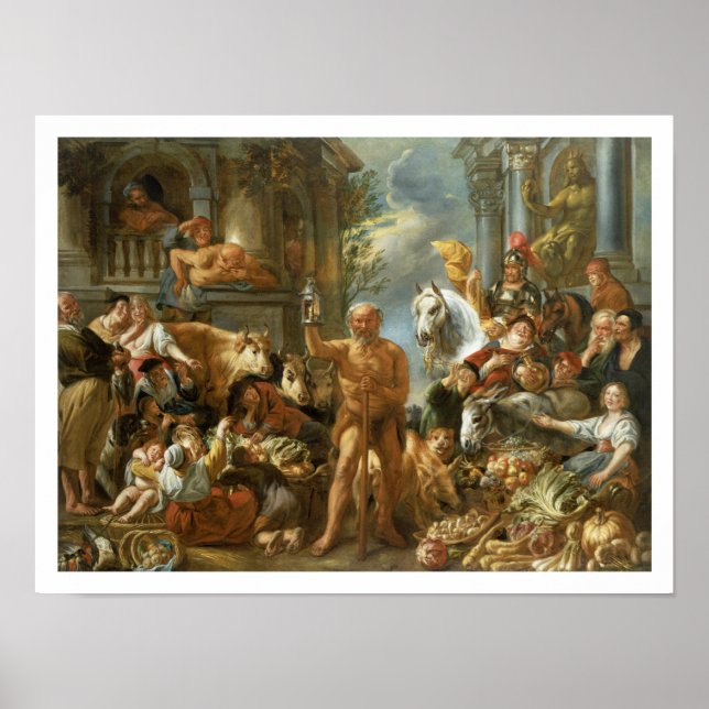 Poster Diogenes à la recherche d'un homme honnête, c.1650 (Devant)