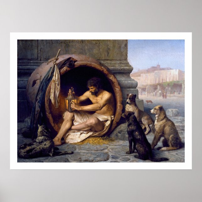 Poster Diogenes & Chiens Imprimer par Gérôme (Devant)