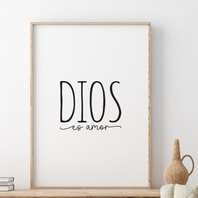 Poster Dios es amor, verset de la Bible en espagnol (Créateur téléchargé)