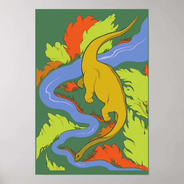 Poster diplodocus soif. (Devant)