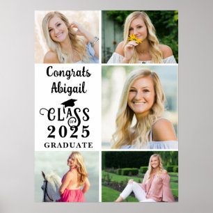 Poster Diplôme 5 Collage de photos Classe Année Typograph