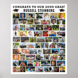 Poster Diplôme 70 Collage Photo Simple Personnalisé