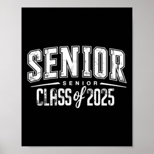 Poster Diplômé de 2025 Senior 2025 Vintage Diplômés Remis