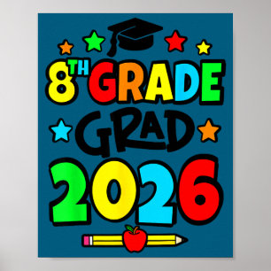 Poster diplômé de 8e année 2026 fin de 8e année 