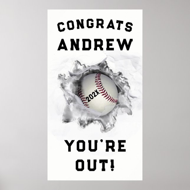 Poster Diplômé de baseball 2026 (Devant)