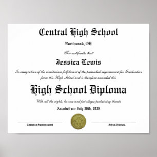 Poster Diplôme de fin d'études secondaires