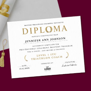 Poster Diplôme de fin d'études Simple Chic Blanc Récompen