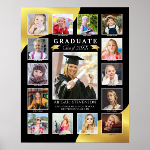 Poster Diplômé de l'école maternelle à la haute photograp