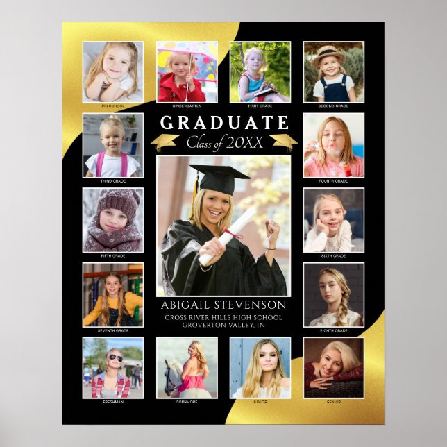 Poster Diplômé de l'école maternelle à la haute photograp (Devant)