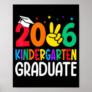 Poster Diplômé de maternelle 2026 Enfants Garçons Filles
