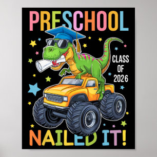 Poster Diplômé de maternelle promotion 2025 diplômé dinos