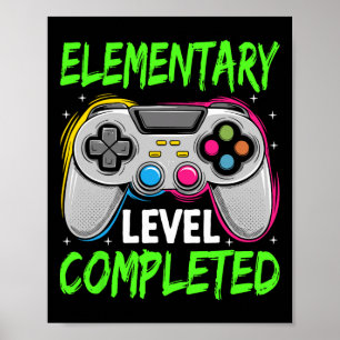 Poster Diplômé de niveau élémentaire Gamer Cl de 2025