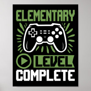 Poster Diplômé de niveau élémentaire Gamer Cl de 2025