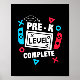 Poster Diplômé de niveau pré-maternelle dernier jour d'éc
