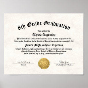 Poster Diplôme d'études à domicile de 5e année de 8e anné
