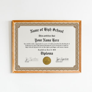 Poster Diplôme d'études secondaires, certificat d'études