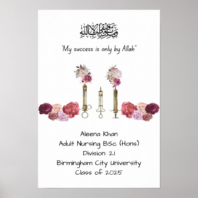 Poster Diplôme d'infirmière diplômée (Devant)