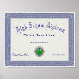 Poster Diplôme Funny High School