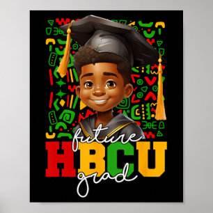 Poster Diplômé Noir Afro Collège Futur Diplômé Hbcu