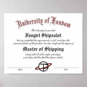 Poster Diplôme personnalisé de Fandom