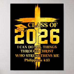 Poster Diplômé senior de la promotion 2026 chrétienne