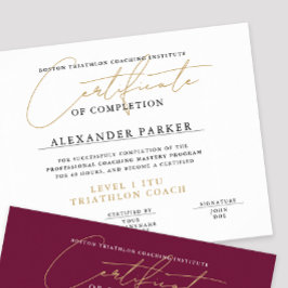 Poster Diplôme simple Black White Gold