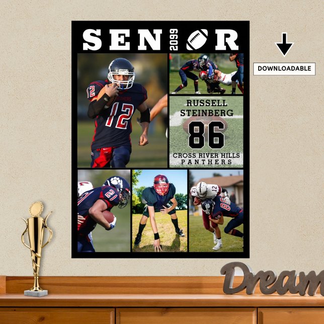 Poster Diplôme supérieur de football 6 Photo Collage (Créateur téléchargé)