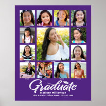 Diplôme Violet K–12 Script Moderne Collage de Phot