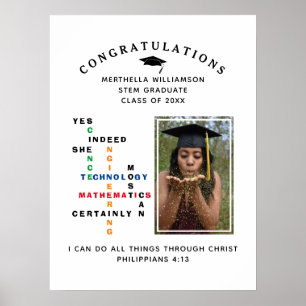 Poster Diplômée en STIM OUI ELLE PEUT Félicitations