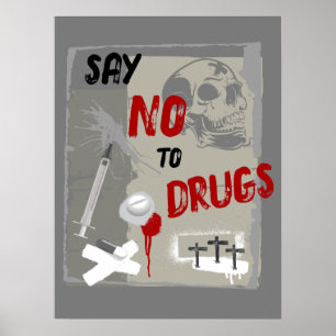 Poster Dire Non Aux Drogues Mort Sombre Anti Drogue