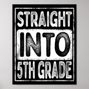 Poster Directement en 5e année rétro retour à l'école pou
