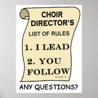 Directeur du choeur Liste des règles