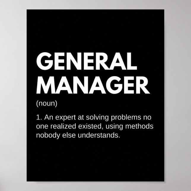 Poster Directeur général Définition drôle (Devant)