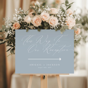 Poster Direction de réception de mariage moderne bleu, pa