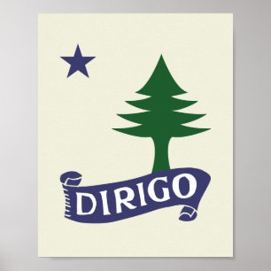 Poster Dirigo / Drapeau 1901 Maine Art Framable