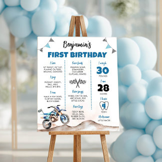 Poster Dirt Bike Boy Birthday Party Milestone Sign