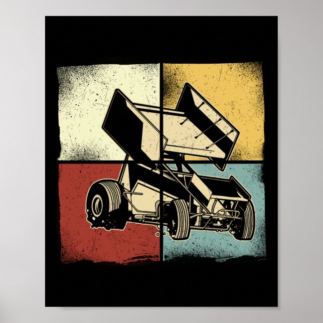 Poster Dirt Track Racing Retro Sprint voiture voiture Spr (Devant)