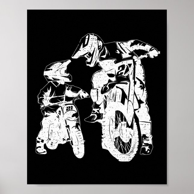 Poster Dirt Vélo Papa Motocross Motorcycle Père (Devant)
