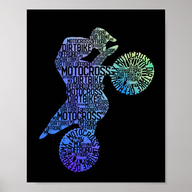 Poster Dirtbike Motocross Shape MX Dirt Bike Rider Moto (Devant)