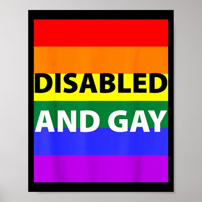 Poster Disabled And Gay Funny For Men Women  (Devant)