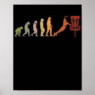 Poster Disc Golf Development Retro Golfer Evolution