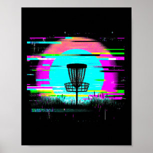 Poster Disc Golf Glitch - Amateur de Disc Golf Vintage