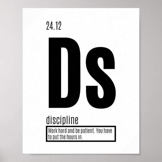 Poster Discipline - Éléments fondamentaux du succès (Devant)