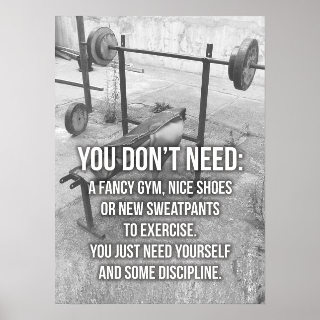 Poster Discipline Et Vous-Même - Motivation Gym (Devant)