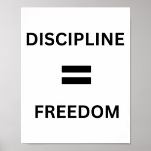 Poster Discipline = Liberté - La clé du succès Sticker
