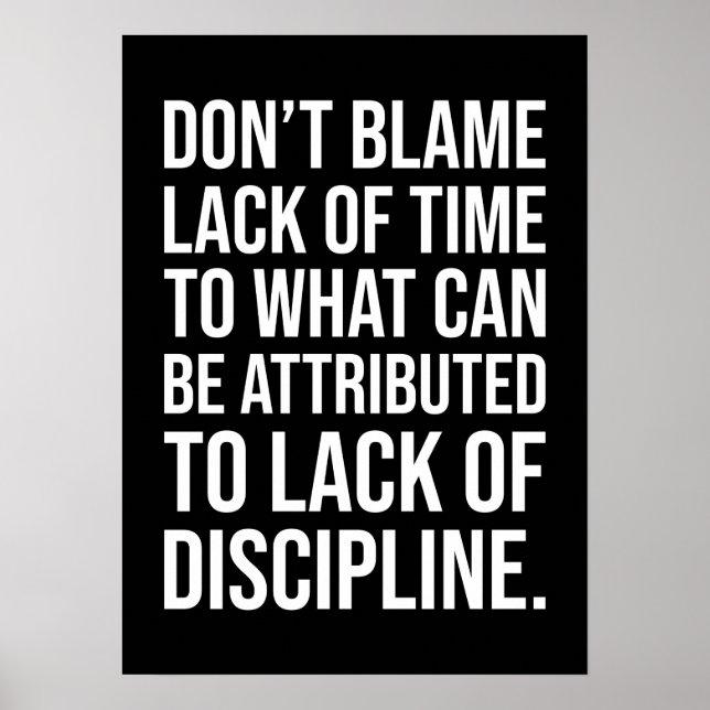 Poster Discipline vs Manque De Temps - Motivation (Devant)